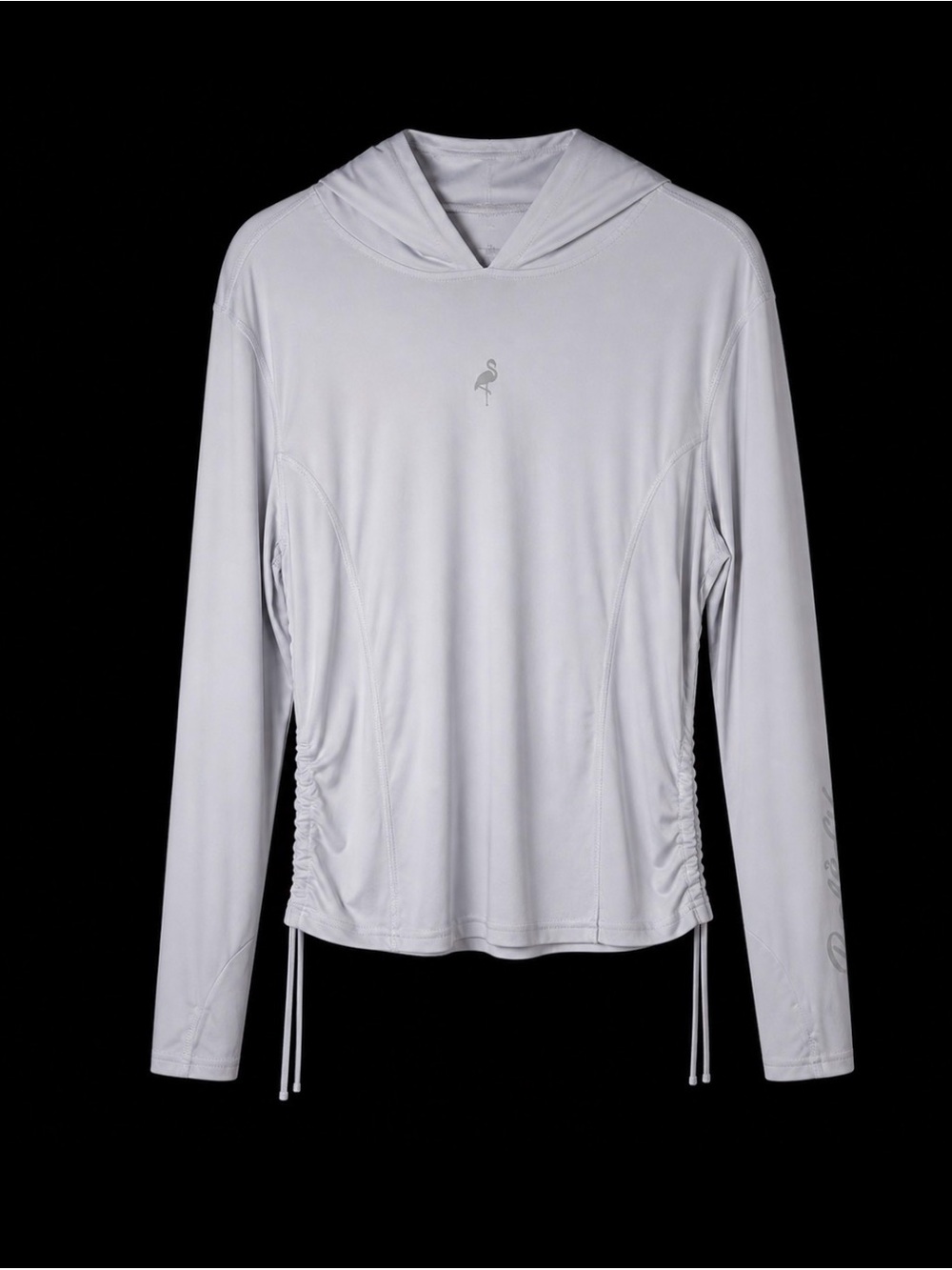 Reel Life white hoodie with flamingo accent, women’s plus size 1X. EUC